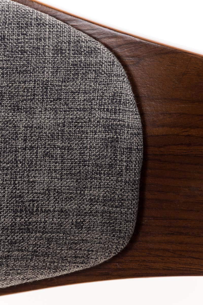 CLP Silla De Visita Kingston En Tela I Silla De Madera con Respaldo Semi-Curvado I Butaca De Salón En Estilo Escandinavo I, Color:Nuez/Gris Claro