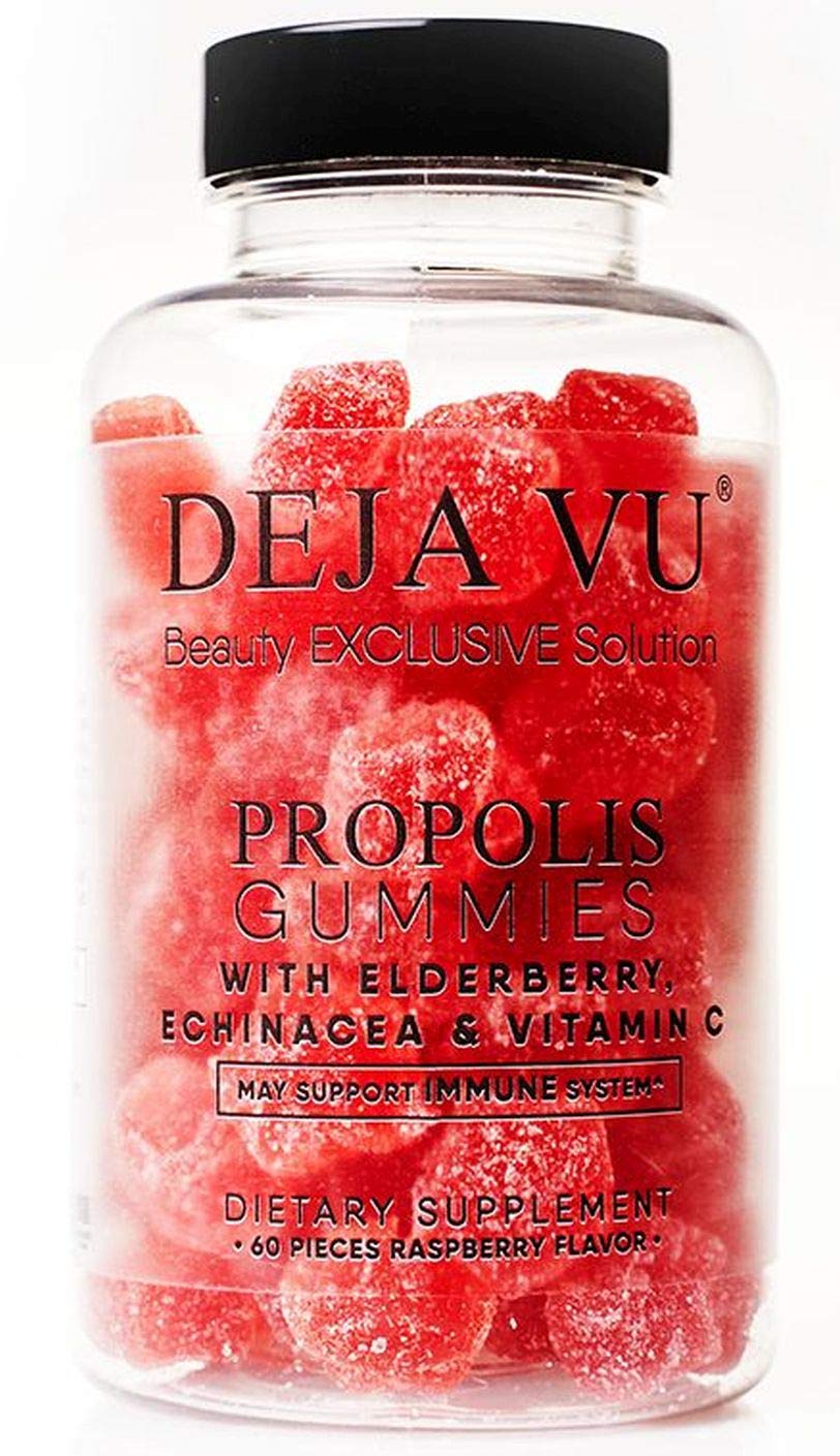 EXP 5/22 Deja VU ® Propolis Gummies with Elderberry Echinacea and Vitamin C | 60 Ct