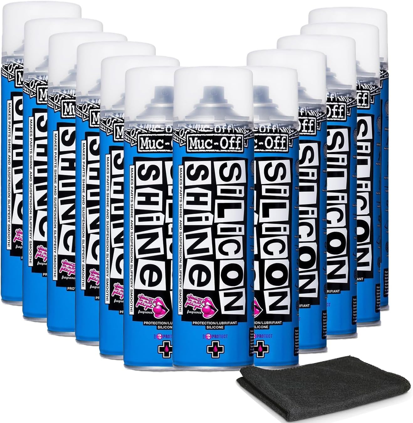 Muc-Off Silicon Shine 500ml, 12-Pack | Quick-Dry & Dirt-Repellent | Enhances Metal, Plastic & Rubber | Suitable for Bicycles, Motorcycles, ATVs & UTVs