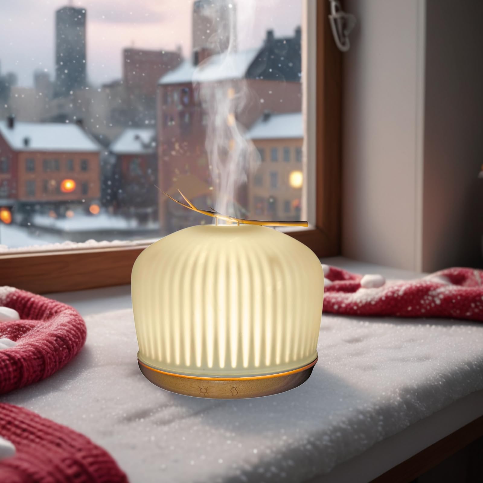 Zen’Arôme Diffuseur d’Huile Essentielle Origin – Diffuseur Ultrasonique Aromathérapie à Froid – Diffuseur Électrique pour Parfum Maison – Multifonction, Éclairage LED d’Ambiance, Silencieux et Chic