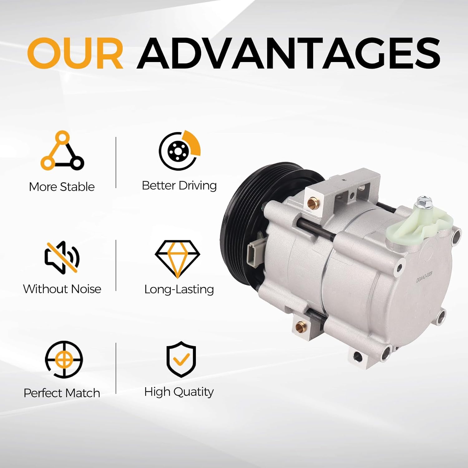 PAROD CO101510C AC Compressor Air Conditioner Fit for 1997-2006 Ford F-150, 2004-2004 Ford F-150 Heritage 4.2L V6 Replace# 58151, 4L3Z19703AA