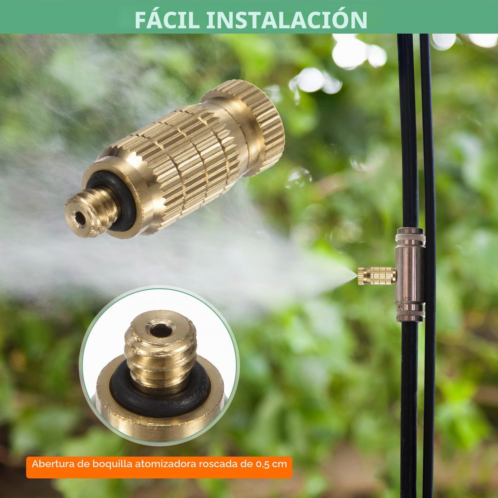 M METERXITY 20-Pack Boquillas de Nebulización de Latón, Boquillas de Nebulización de 0.004"/0.1mm de Orificio de Latón, Boquilla de Nebulización de Alta Presión [10/24 UNC]