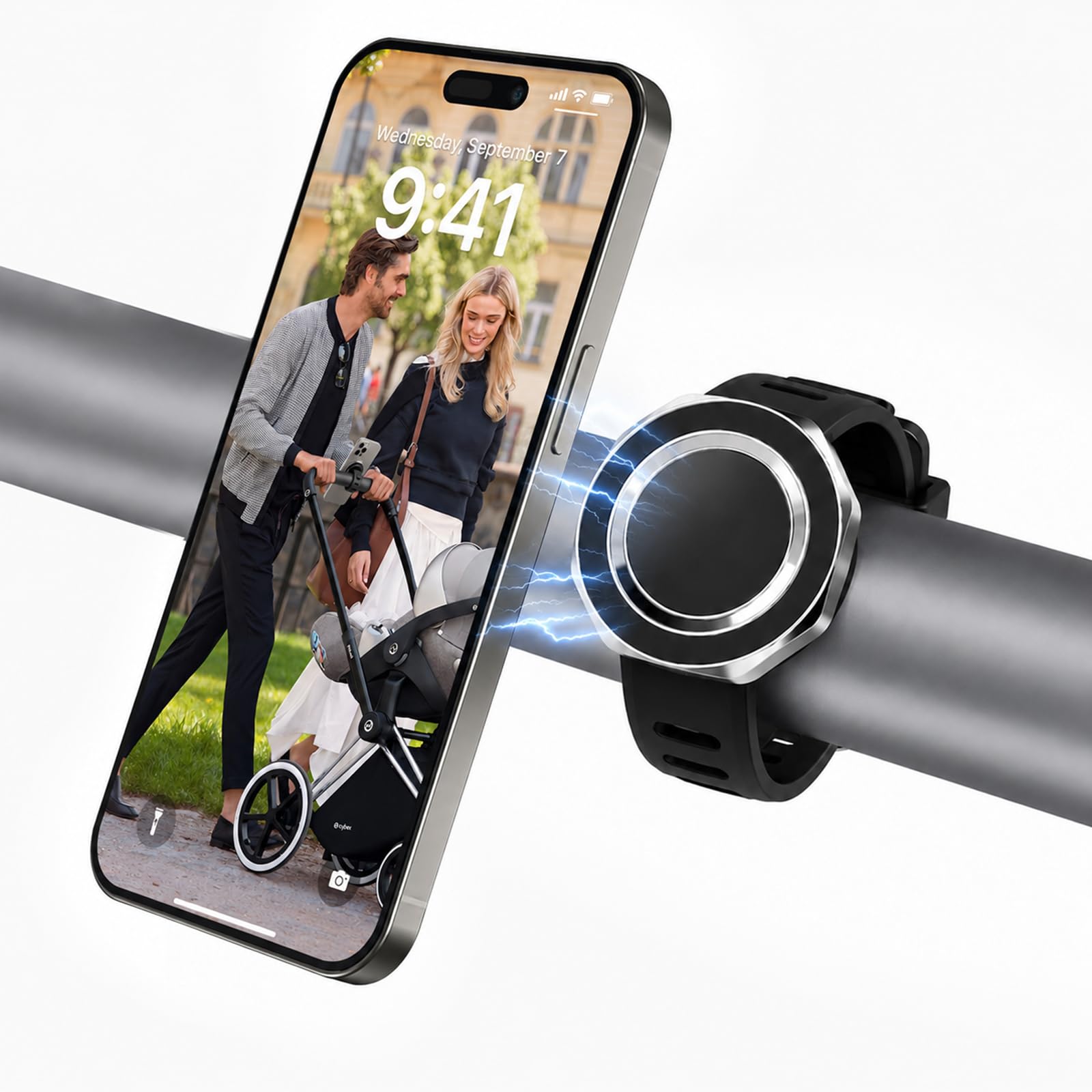 Photo 1 of HAEZU Magnetic Stroller Phone Holder - Black