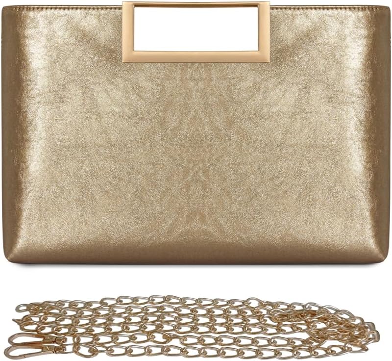 Women Clutch Purse PU Leather Chain Crossbody Bags Shiny Oversize Clutches Female Handbag Purses