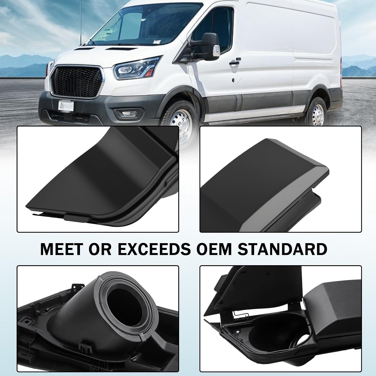 Fuel Door Housing Pocket Hinge With Black Cover, Fuel Gas Door Kit Compatible With Ford Vehicle 2015-2023 Transit 150 250 350 HD, Replace#CK4Z-5427936-A CK4Z-5427936-J CK4Z-5427936-F