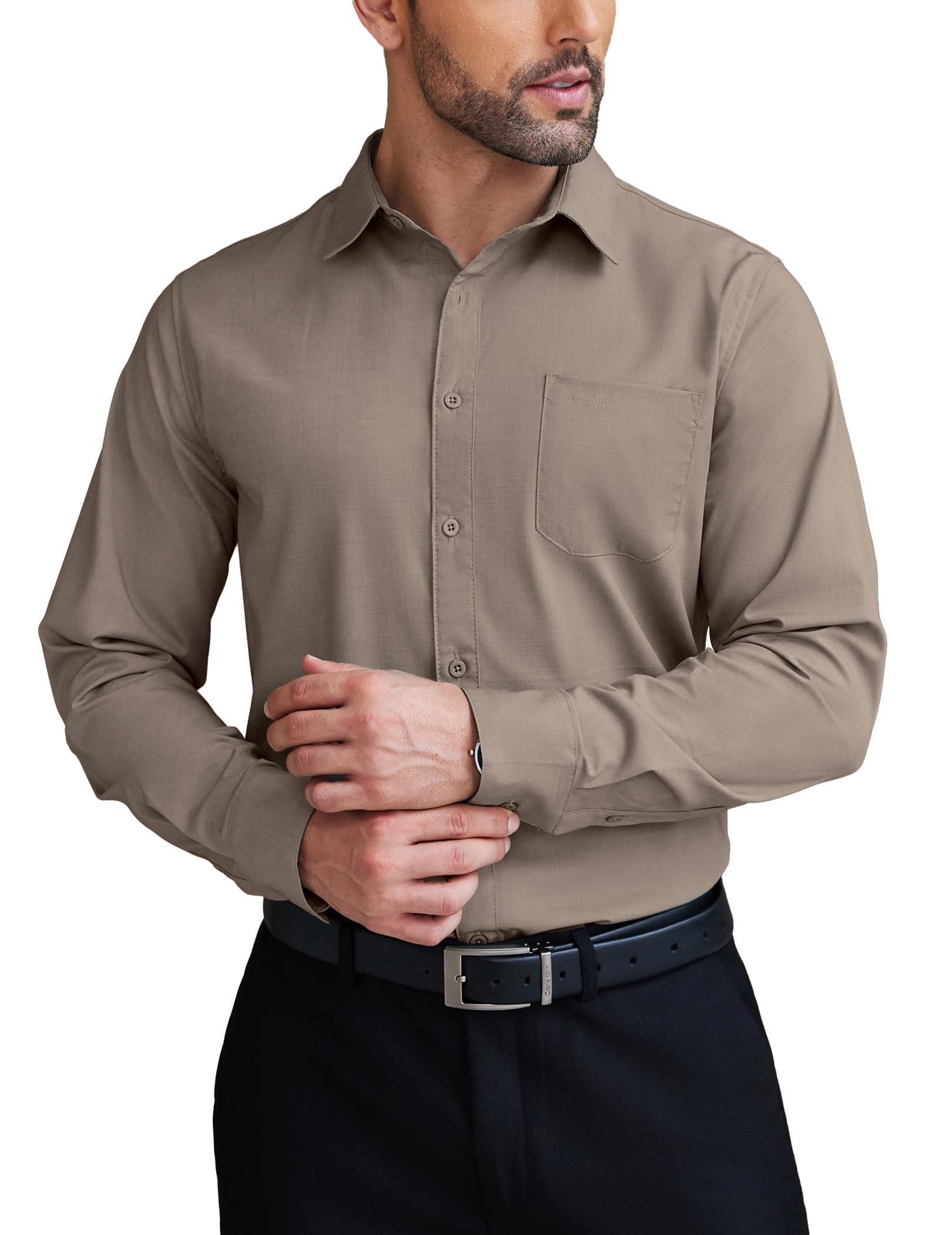 COOFANDY Mens Dress Shirts Wrinkle Free Long Sleeve