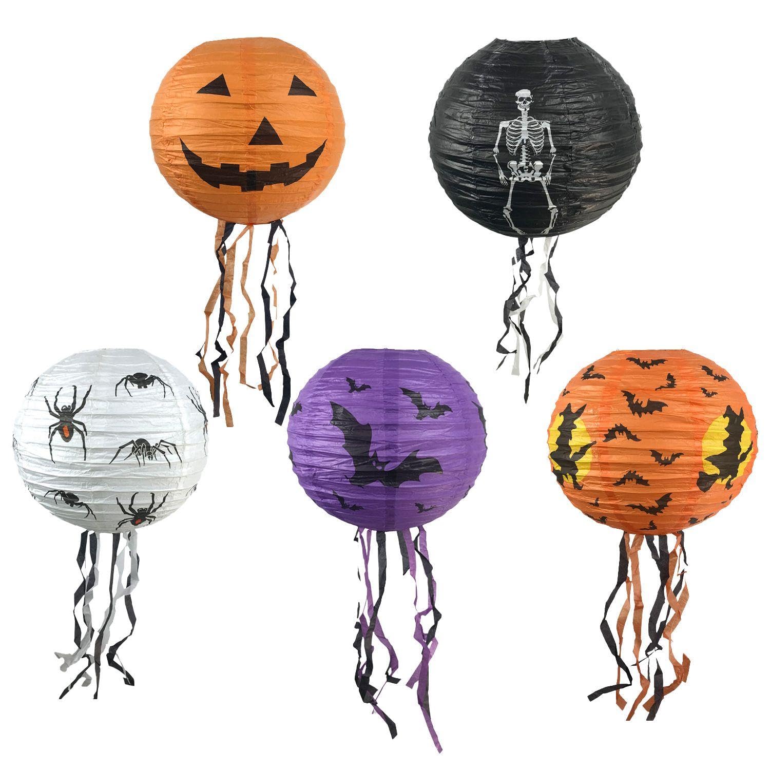 EOWVISN 5 Pieces Of Interesting Paper Lanterns, Foldable Lanterns, Creative Shape Lanterns, Decorative Lanterns, Party Decorations, Party Scene Decorations