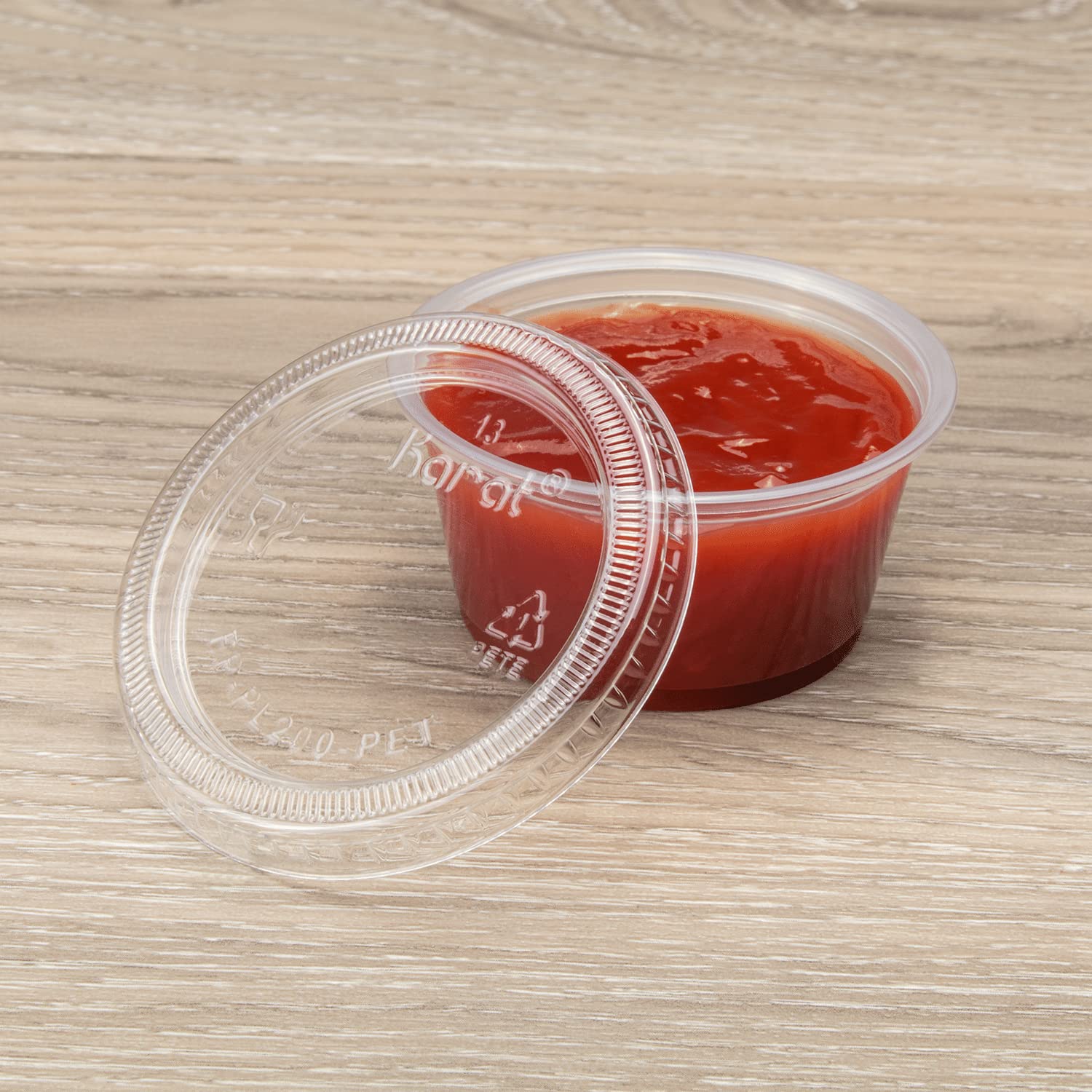 Karat FP-PL200-PET Lids for 1 oz Squat-2 oz PET Portion Cup (Case of 2500)