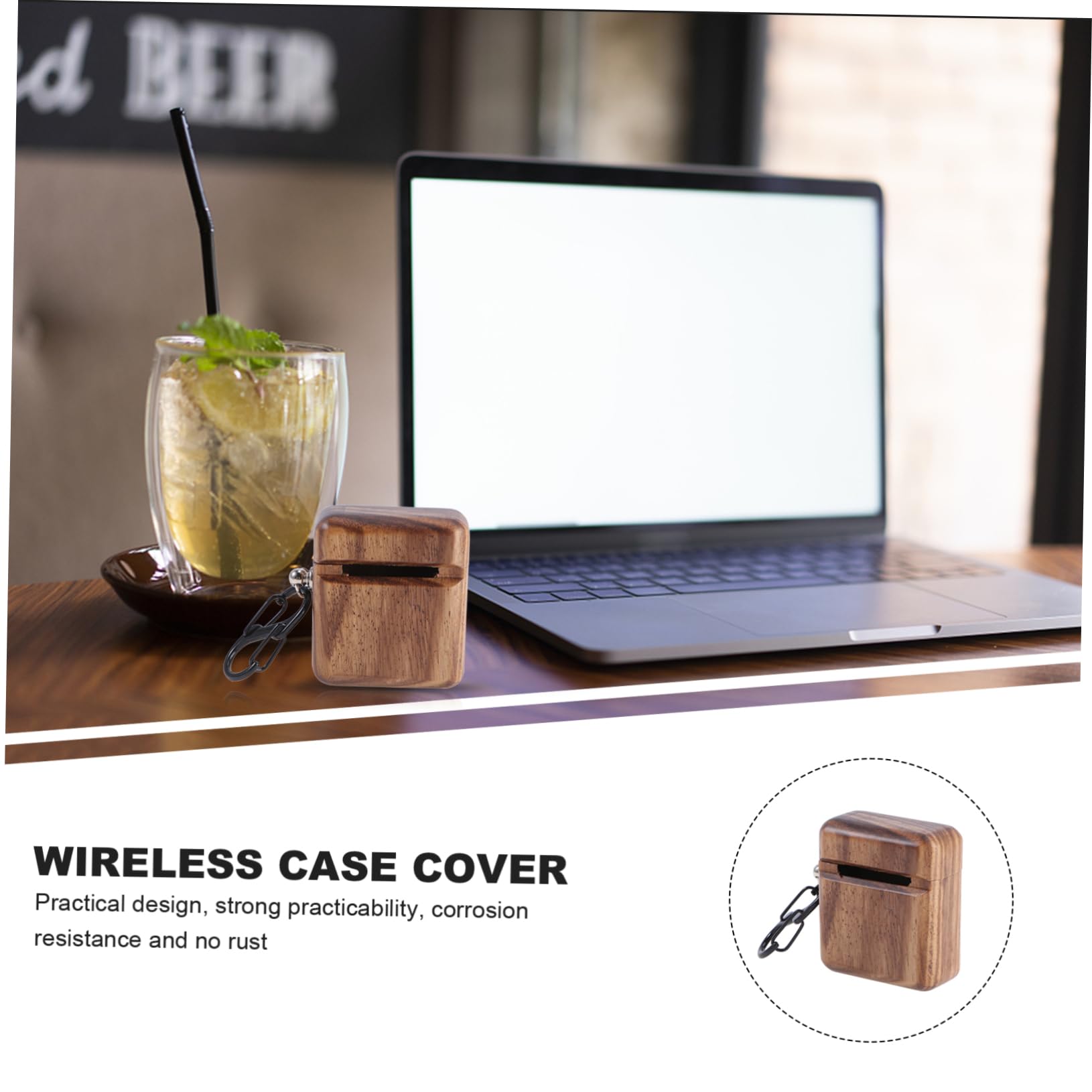 OSALADI 3piezas Funda De Madera para Auriculares Inalámbricos Estuche Protector Compatible Diseño Ligero y Duradero Color Marrón para Almacenamiento y Transporte