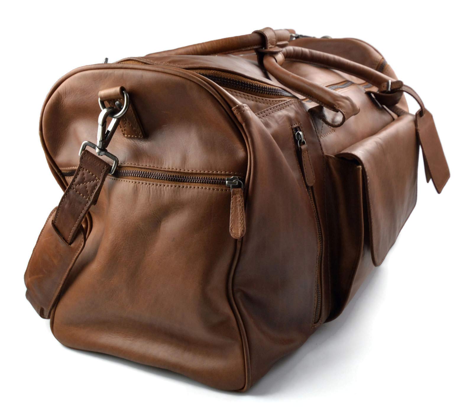 Bolsa de viaje de cuero maleta de cuero equipaje de mano bolsa de viaje grande de cuero XXL bolsa de viaje de mano marrón