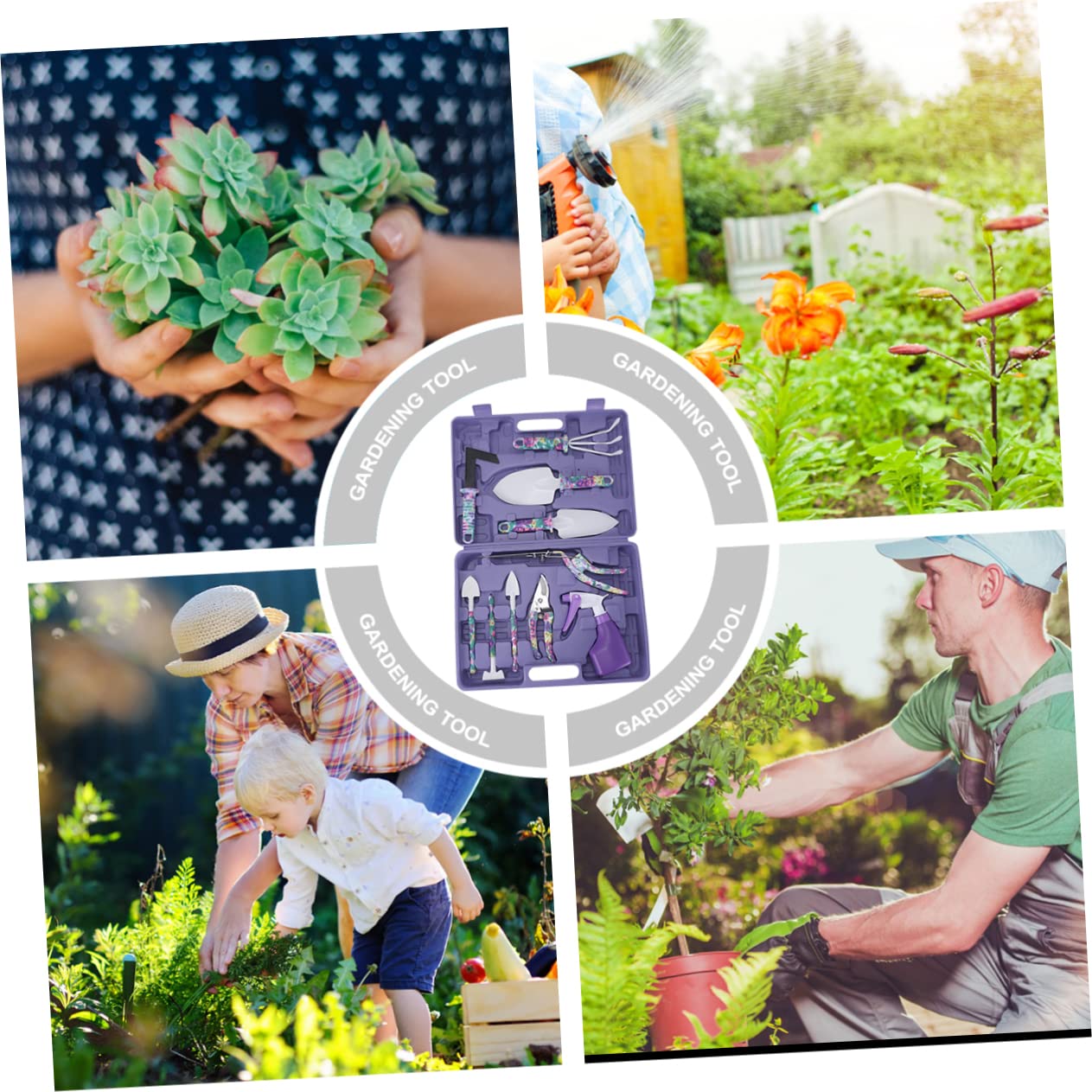 SUPVOX 10 Pièces Kit Outils Jardinage Truelle Râteau Sécateur Pelle Outillage Jardin Cadeau Jardinage Femmes Hommes