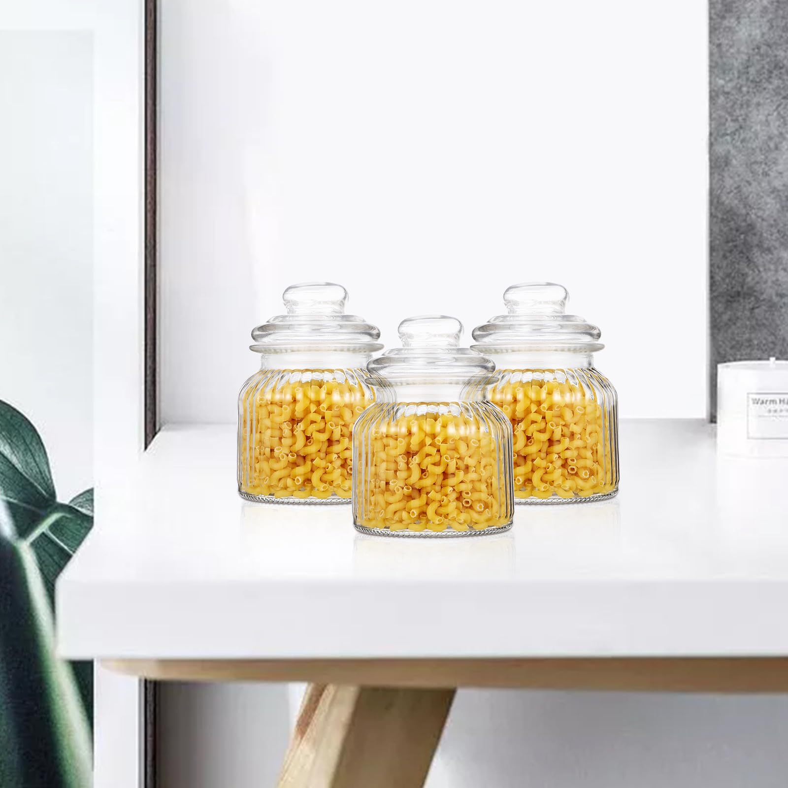 SOLUSTRE 2 Stück Eckige Vorratsgläser aus Glas 650ml mit Luftdichtem Deckel Spülmaschinenfest und Großer Öffnung für Küche und Party