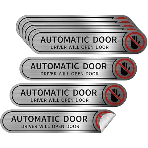 8 Pieces Automatic Door Driver Will Open Door Stickers for Cars, Brushed Silver,5in...