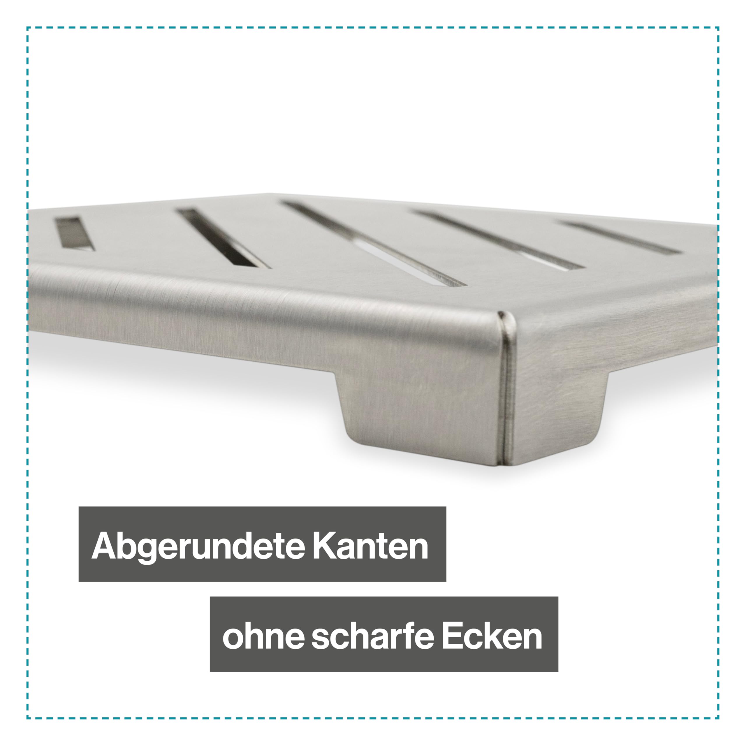 Topfuntersetzer Metall Edelstahl 2er Set - Für Küche, Töpfe & Pfannen als hitzebeständiges Abkühlgitter mit Füßen - Untersetzer mit Gitter - Topfunterlage in modernem Design feuerfest (Streifen)
