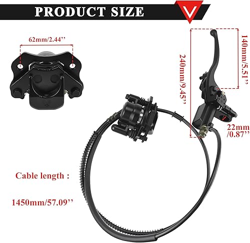 Miniatura 2 de PRO BAT Pinza de freno de disco hidráulico trasera con pastilla, freno de mano, cilindro maestro, montaje de pinza para 50cc 70cc 90cc 110cc 125cc