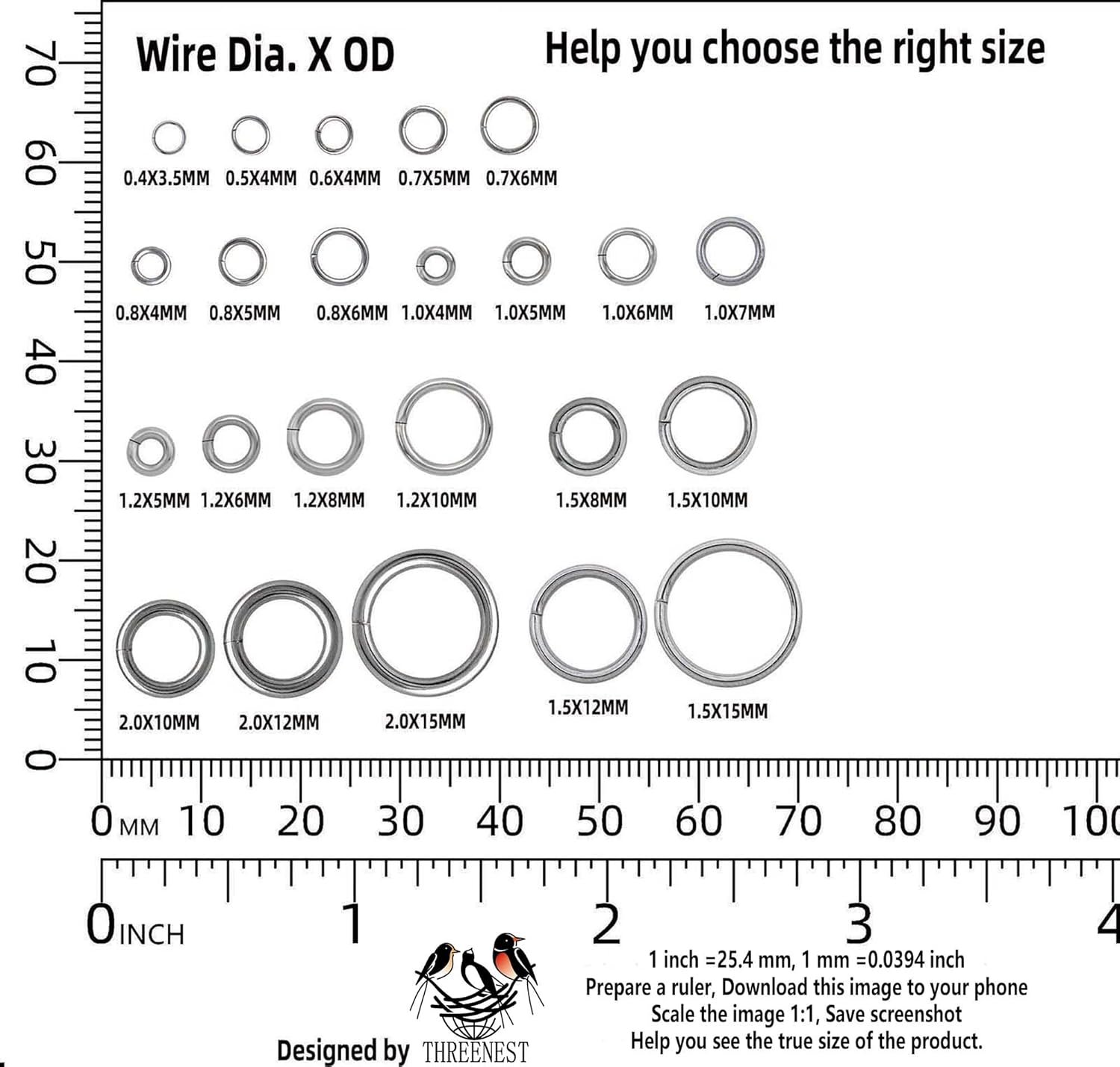 500PCS 6mm 1.2mm Thickness 16 Gauge Stainless Steel Jump Rings, Unwelded Metal Round Strong Thick Craft O Ring for Necklace Bracelet Keychain Chainmail Jewelry Making - Image 3