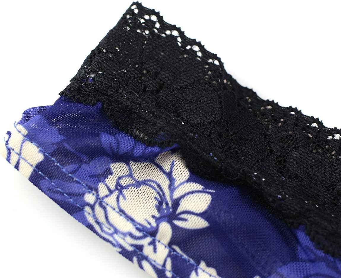 IBAKOM Men's Lingerie Lace Floral Print Sissy Thong Panty Mesh G-string Briefs Crossdress Underpants - Image 5