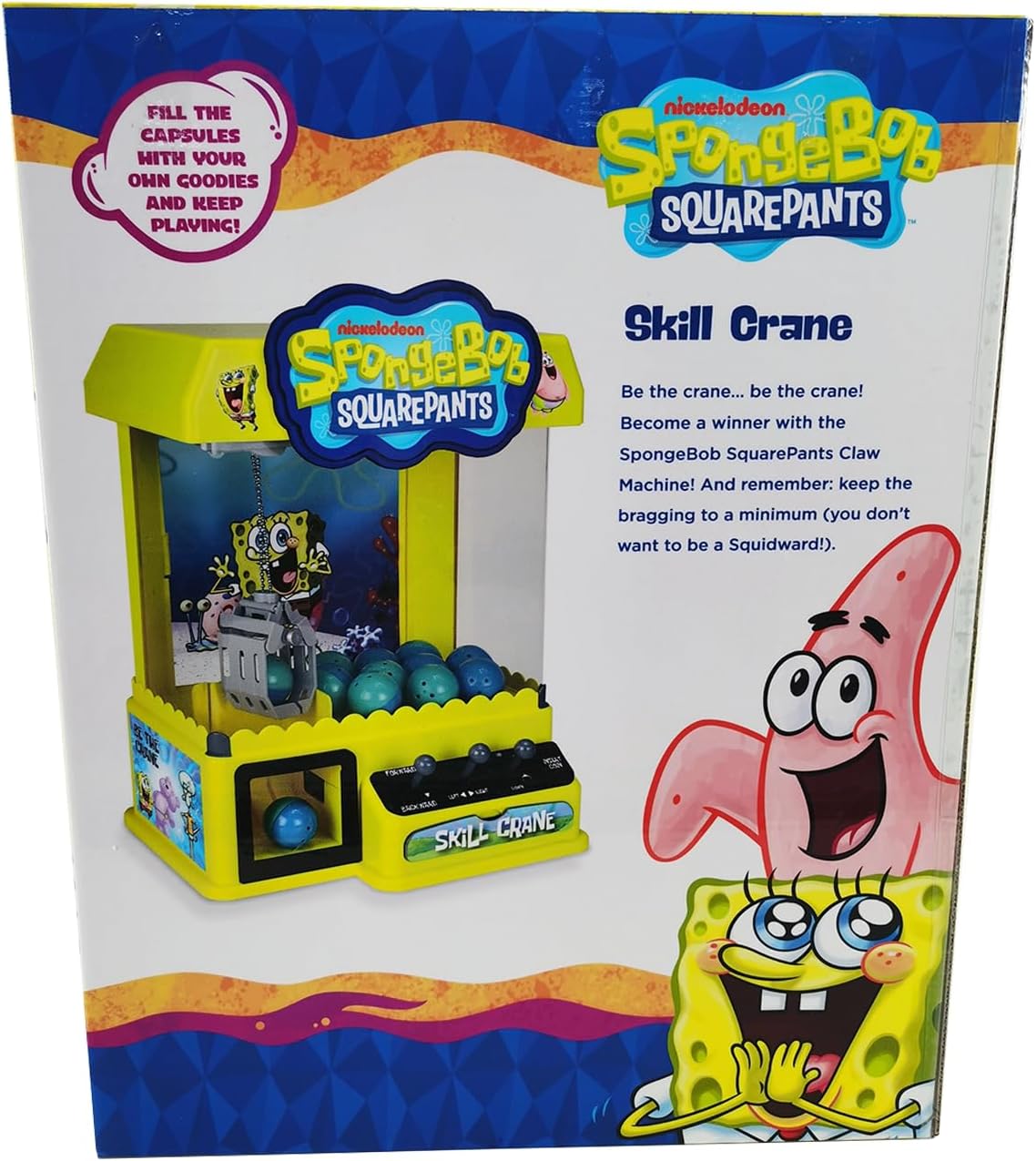Well Played Spongebob Squarepants Skill Crane Game Toys - Fun Classic Arcade Machine for Kids - Ages 6+