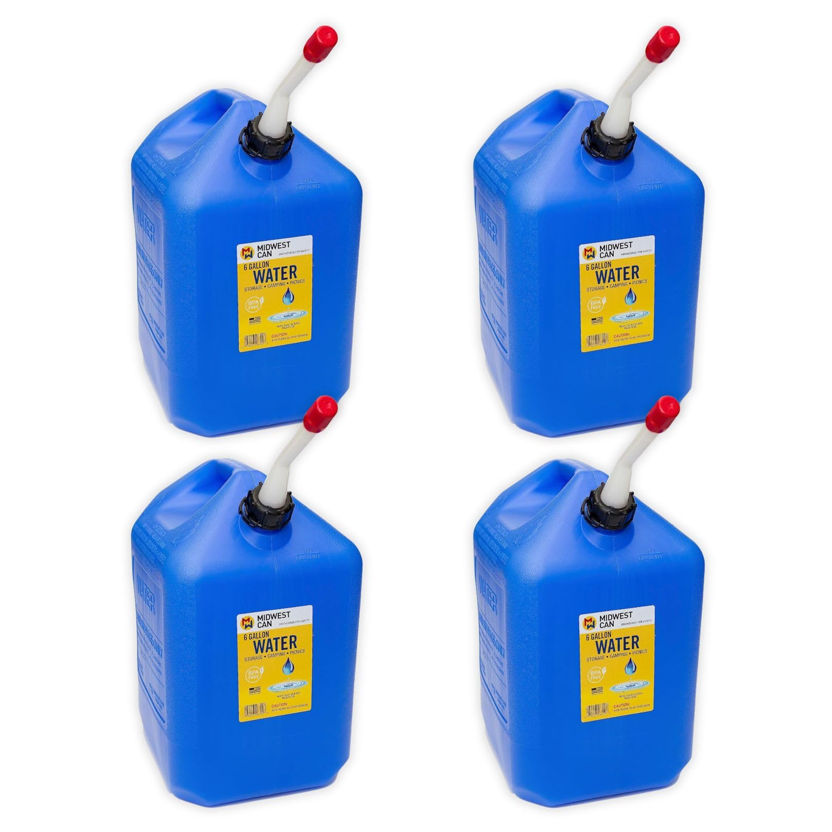 Amazon.com: Midwest Can 6700-4PK Water Can with Spout - 6 Gallon