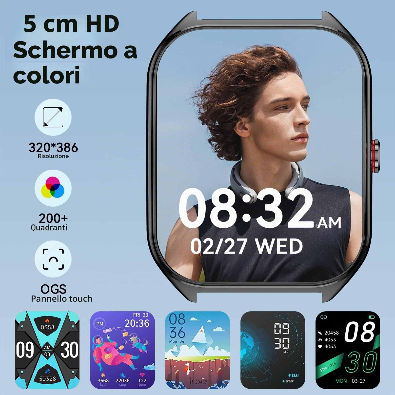 Fempoin Smart Watch per uomo e donna, oltre 100 modalità sportive, monitoraggio della frequenza cardiaca e del sonno, contapassi, smartwatch per Android iOS, smartwatch (rispondere/effettuare chiamate