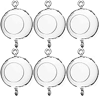 Vista 28 de WGV - Globo de terrario colgante, ancho 5 pulgadas, altura 6 pulgadas, maceta de aire para suculentas, florero de vidrio transparente con parte