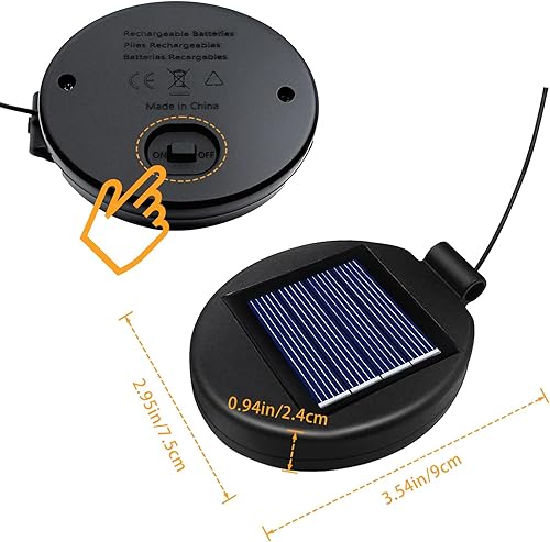 Miniatura 2 de Paquete de 2 paneles solares de repuesto para luces de exterior, piezas de repuesto de luces solares para reparación de flores al aire libre
