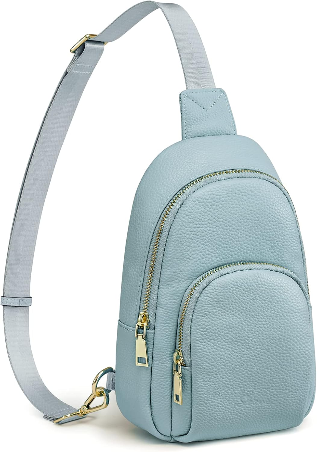 S-ZONE Kleine/Medium Vrouwen Lederen Crossbody Sling Bag RFID Blokkerende Mannen Borst Packs Rugzak Unisex, Zwart, S, Retro