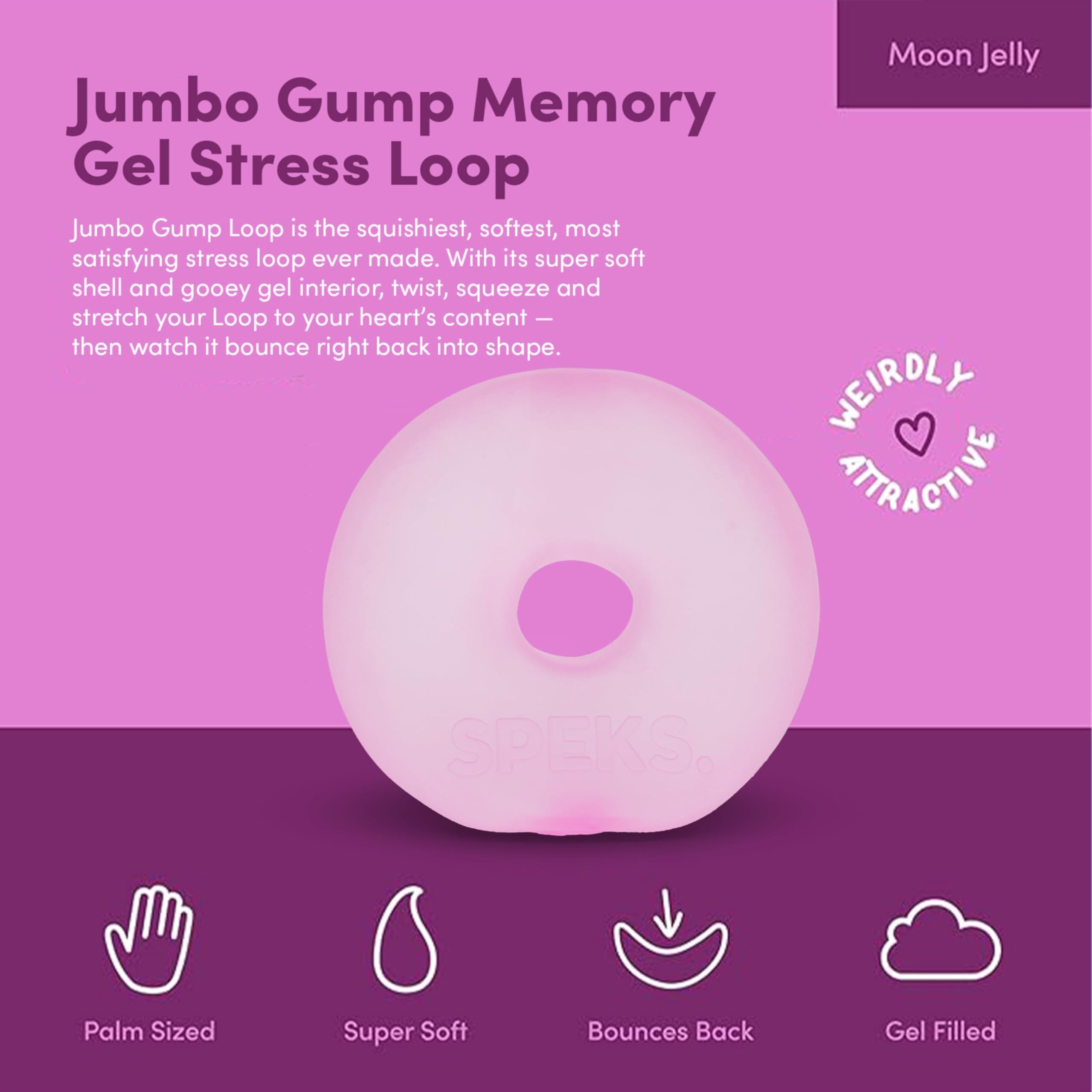Gump Jumbo Loop Gel-Filled Stress Ball, Pink, Large 1 Loop - Image 2