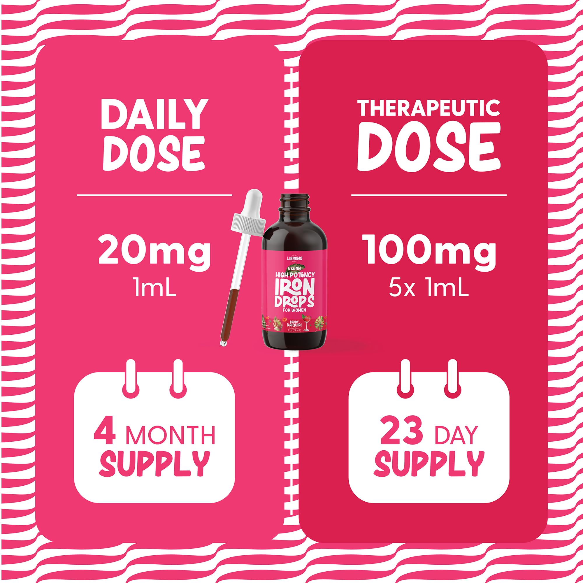 Llorens Iron Drops for Women 20mg per mL, Vegan, Berry Daiquiri 4 Fl Oz — Amazon image 5