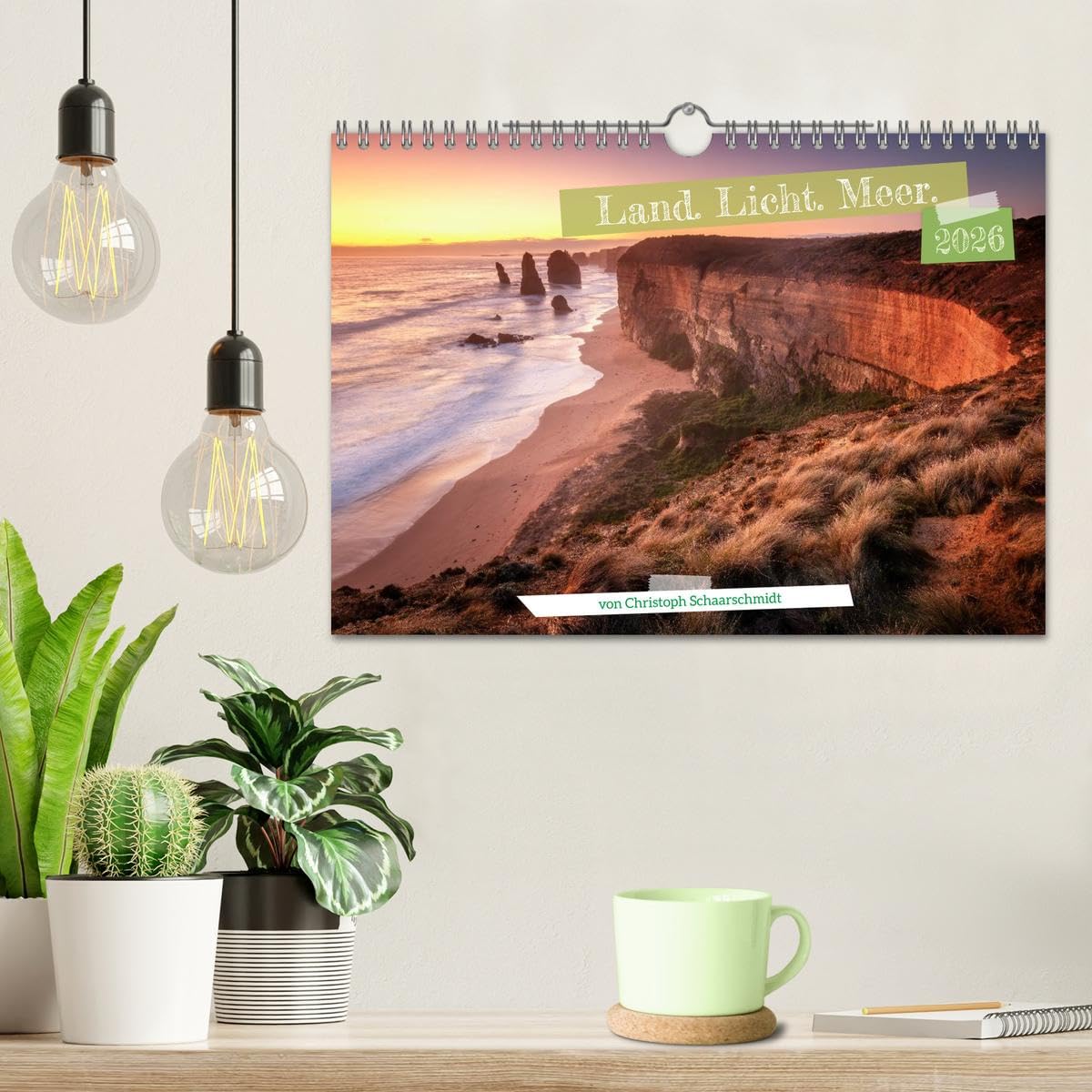Land. Licht. Meer. (Wandkalender 2026 DIN A4 quer), CALVENDO Monatskalender: Küsten, geformt von Wind und Wellen.