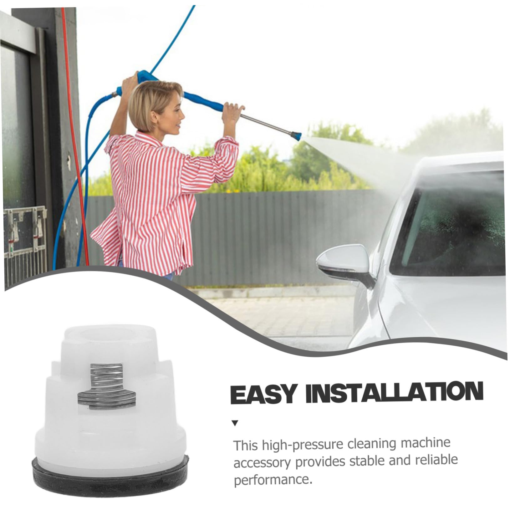 Abaodam Kit de 10 Válvulas Unidireccionales para Lavado y Resistente Accesorio de Plástico PP Blanco para Hidrolavadora de Alta Presión