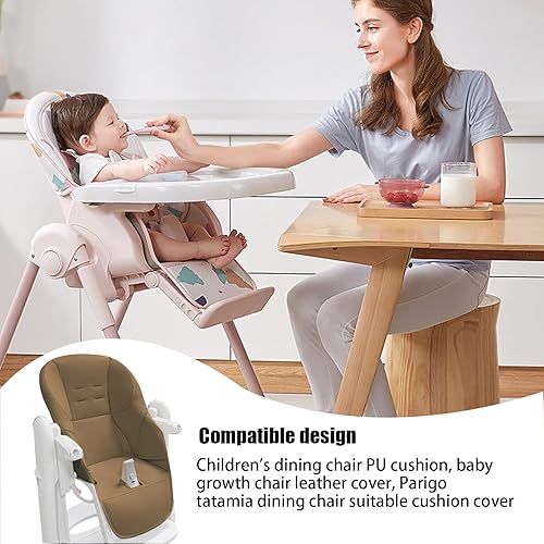 Miniatura 8 de Baby Highchair Cushion, PU Leather Highchair Cover, Stain-Proof Baby Dining Chair Cover Mat, Baby High Chair Booster Seat Insert Pad, for Peg Perego