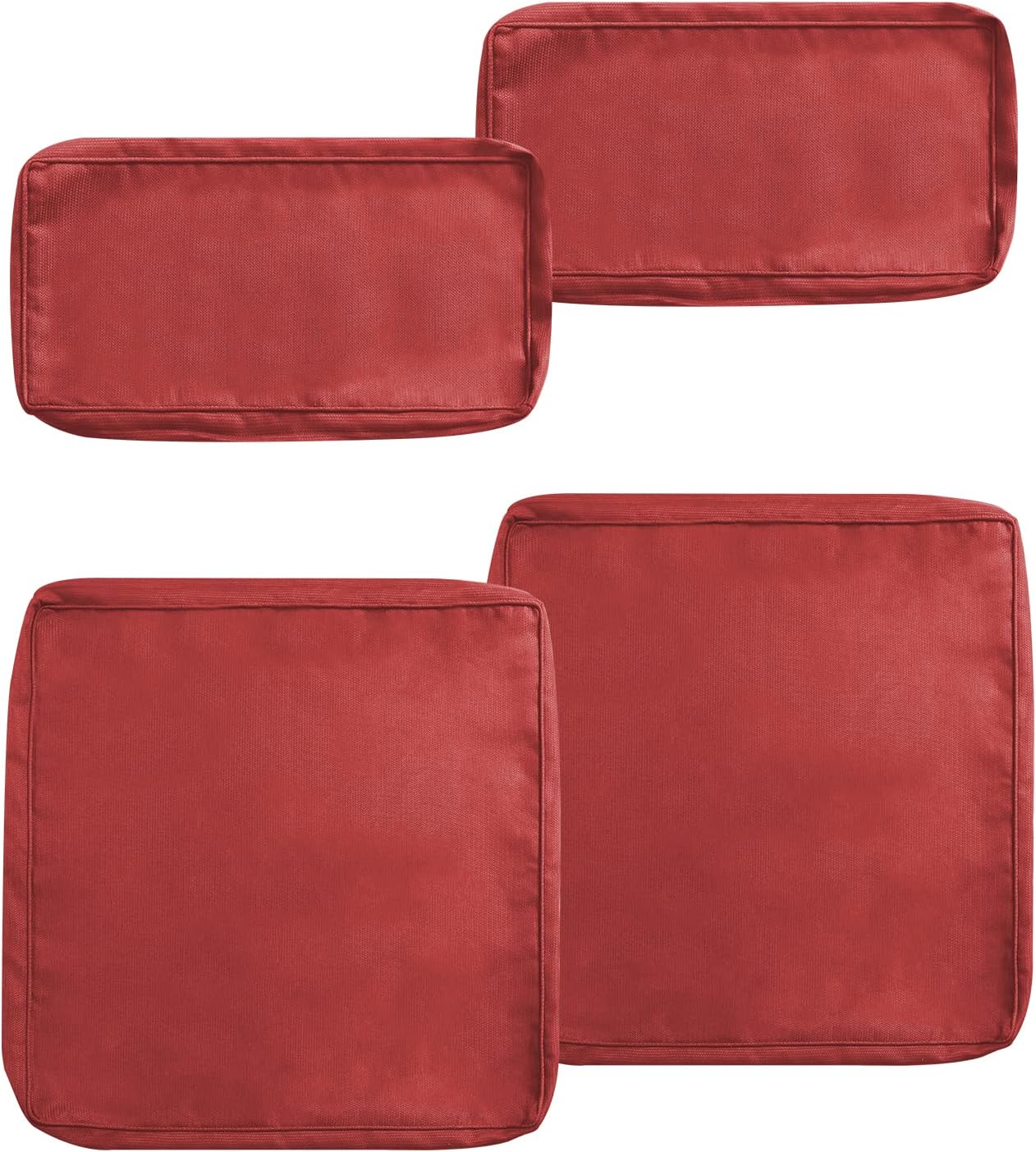 SUNCROWN Outdoor Patio Cushion Covers Replacement, 4 Pack