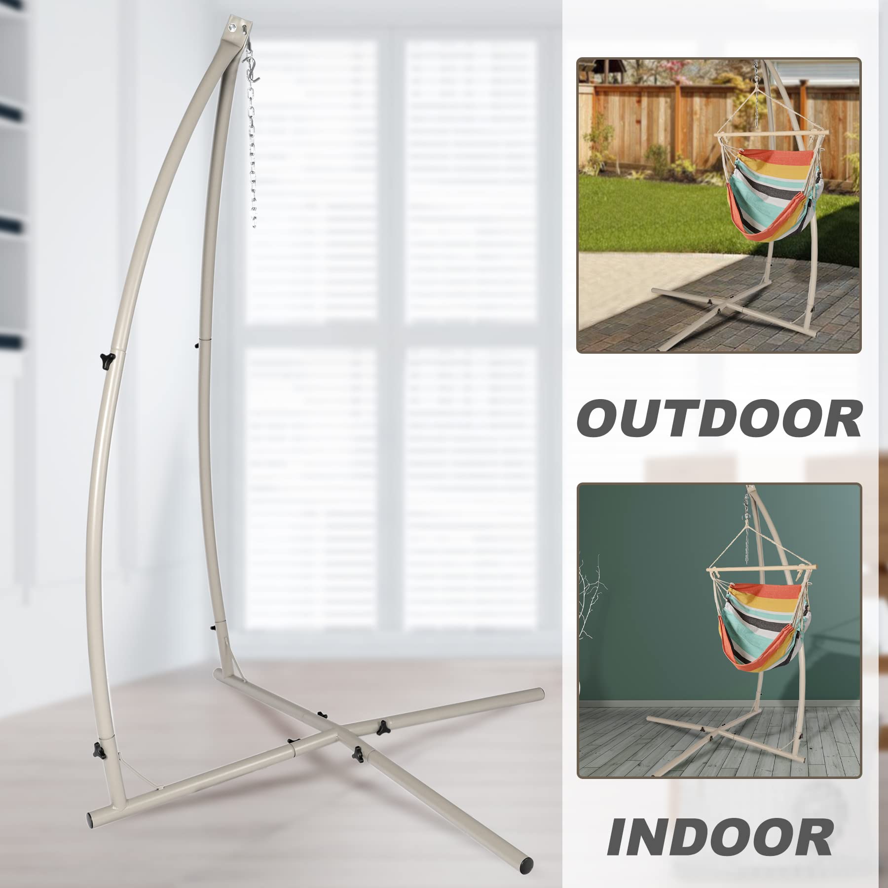 Buy LAZZO CType Hammock Chair Stand,Heavy Duty Steel Solid Hammock