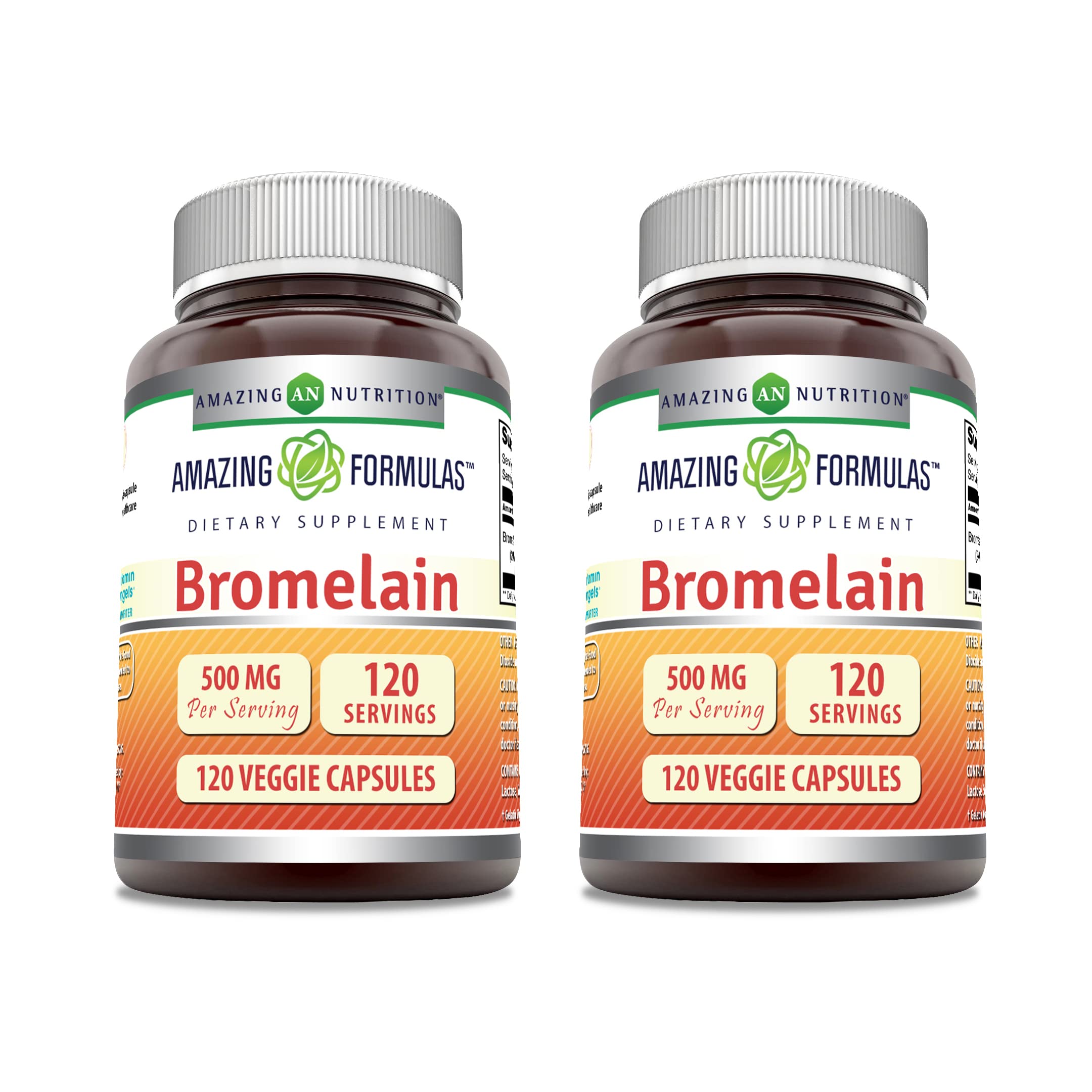 Amazing Formulas Bromelain Supplement | 500 Mg Per Serving | Veggie Capsules | Gluten Free | Made in USA | Ideal for Vegetarians (1 Pack | 120 Count) — Amazon image 5