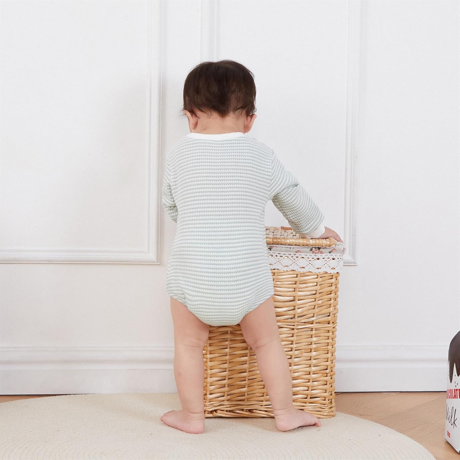 VISGOGO Unisex Baby Boy Girl Romper Waffle Newborn Infant Onesie Clothes Long Sleeve Bubble Oversized Romper Bodysuit Top - Image 4