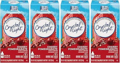 Crystal Light Natural Cherry Pomegranate, 10-Count Boxes (Pack of 4)