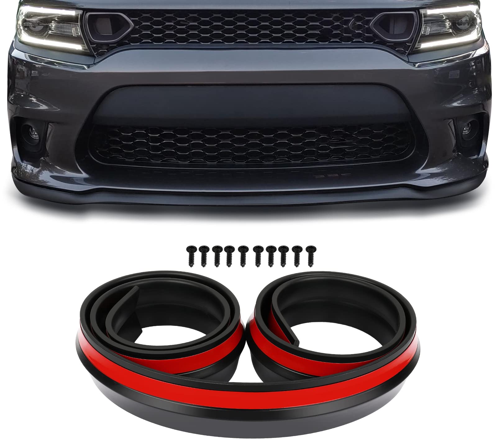 Front Bumper Spoiler Lip 8.2ft/250cm Length Universal 2.5m Rubber Side Skirt Protector Cover Car Front Bumper Guard Strip Air Dam Black B1453945 901f 4dd6 80b3 9732f6c5a4e4.05dce9bacb13669037604941fd944a7f - View #11