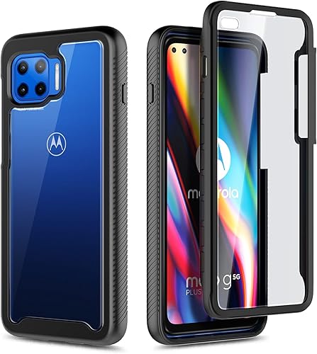Miniatura 6 de NZND Funda para Motorola One 5G, 5G UWG 5G Plus con protector de pantalla incorporado, prueba de caídas de grado militar de 16 pies protección de