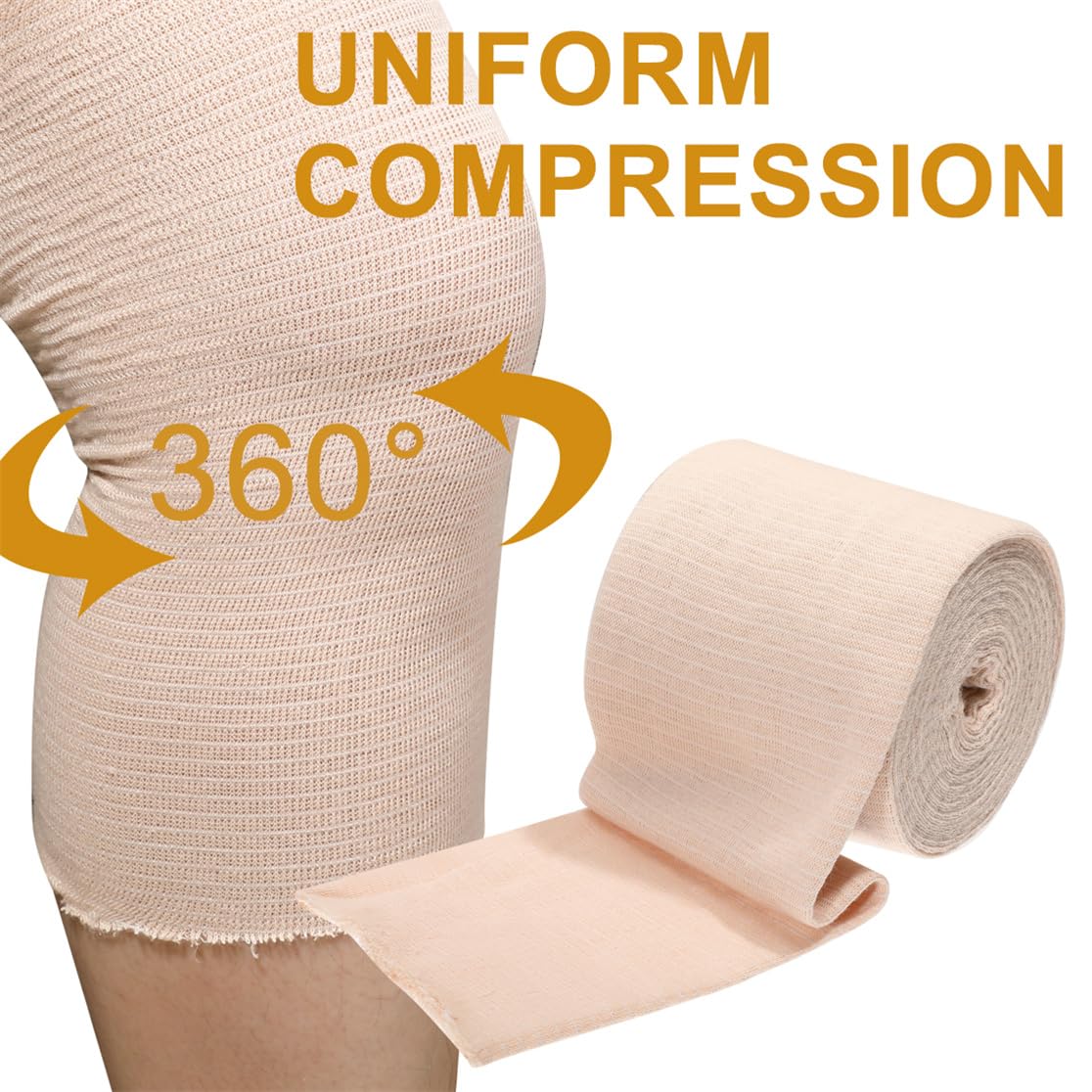Tubular Support Bandage Elastic Sport Bandages Breathable Compression Bandage Roll Stockinette Tubing Gauze for Leg Knee, 4inchX5.5 Yard (Size F) — Amazon image 3