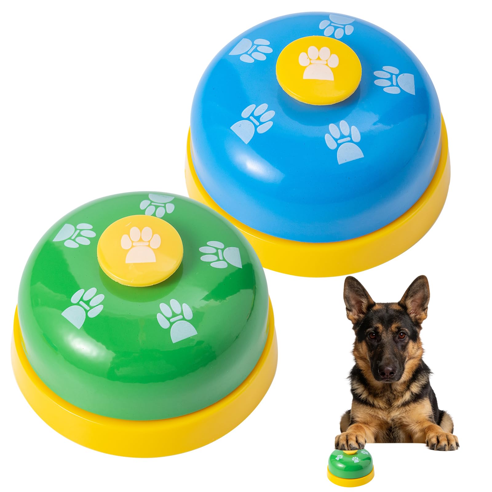 SLSON 2 PCS Pet Training Bells Doorbell Toilet Training Dog Bell for Door Potty Training Loud and Crisp Doorbell Puppy and Cat Communication Device (Light Blue and Green)