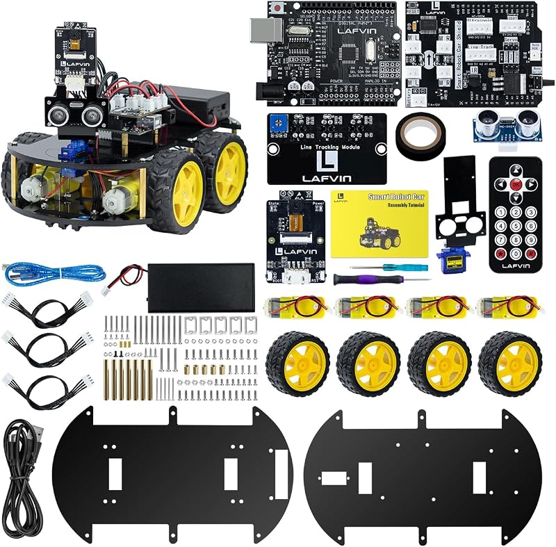 Kit de auto robot inteligente con cámara LAFVIN R3 para robótica Arduino con tutorial