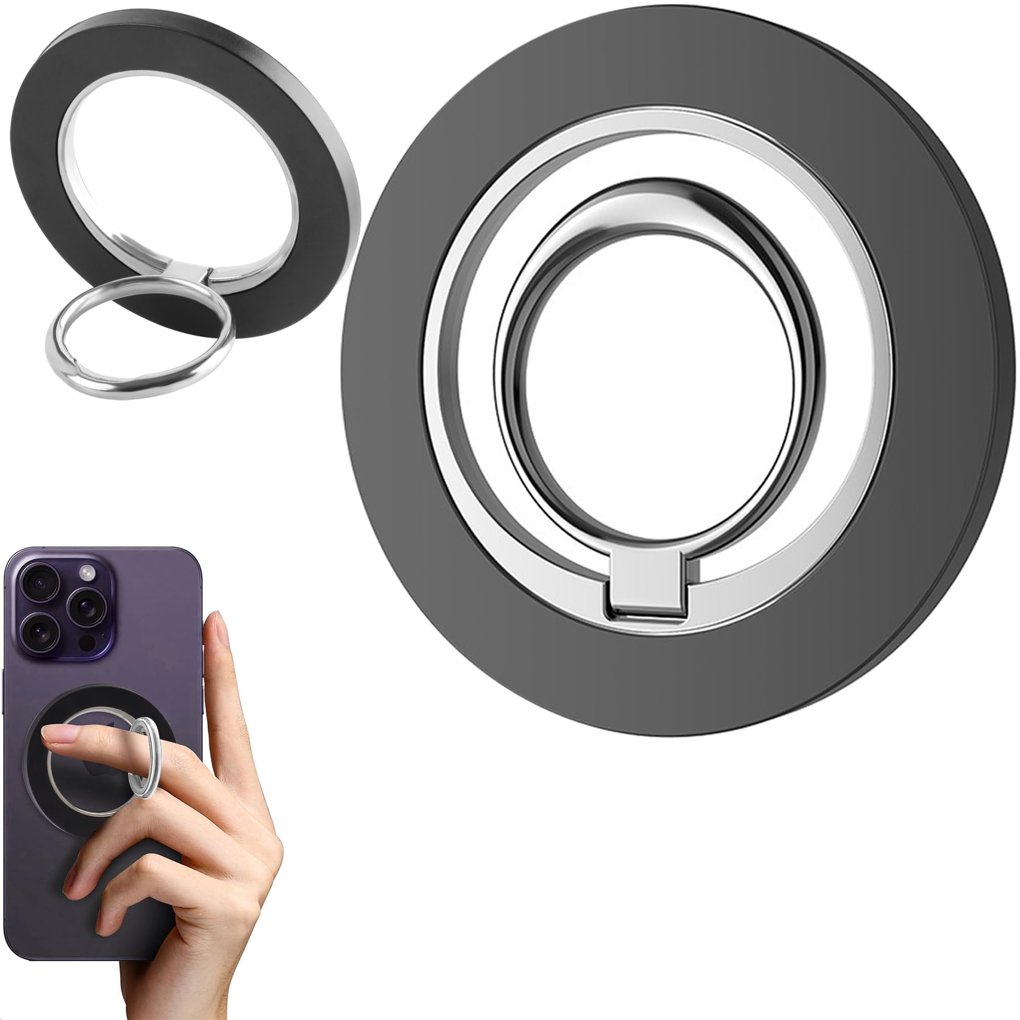 Soporte magnético de anillo para teléfono MagSafe compatible con iPhone 17 Pro Max 8