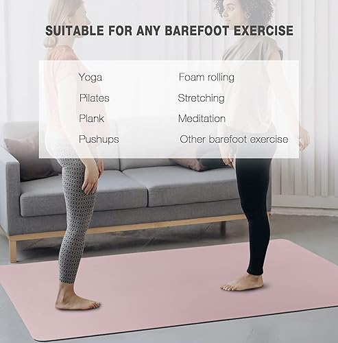 Miniatura 7 de UMINEUX Tapete de yoga grande para hombres y mujeres de 14 y 25 pulgadas, extra grueso, TPE para entrenamiento en casa, gimnasio, antideslizante,