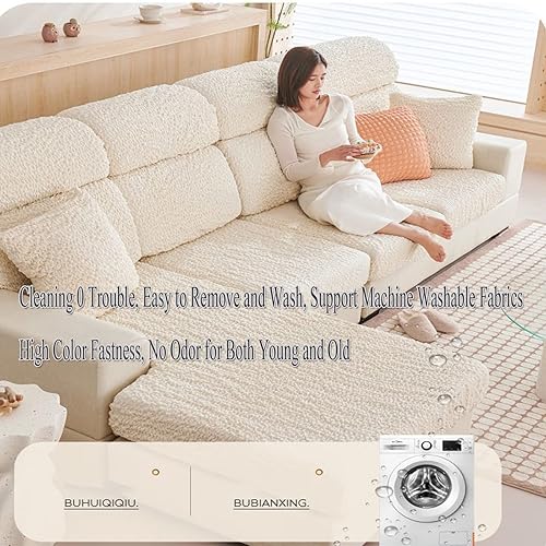 Miniatura 7 de PEvTN Funda de sofá universal resistente al desgaste, funda de sofá elástica gruesa y antiagarre, fundas de cojín elásticas de repuesto, fundas de