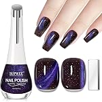 SUPWEE Cat Eye Nail Polish Non Gel (Need to Apply Black Coat), Quick Dry Cateye Magnetic Nail Polish with Magnet for Fingernail Fast Air Drying Lacquer Manicure Gift For Women Girls 16ml