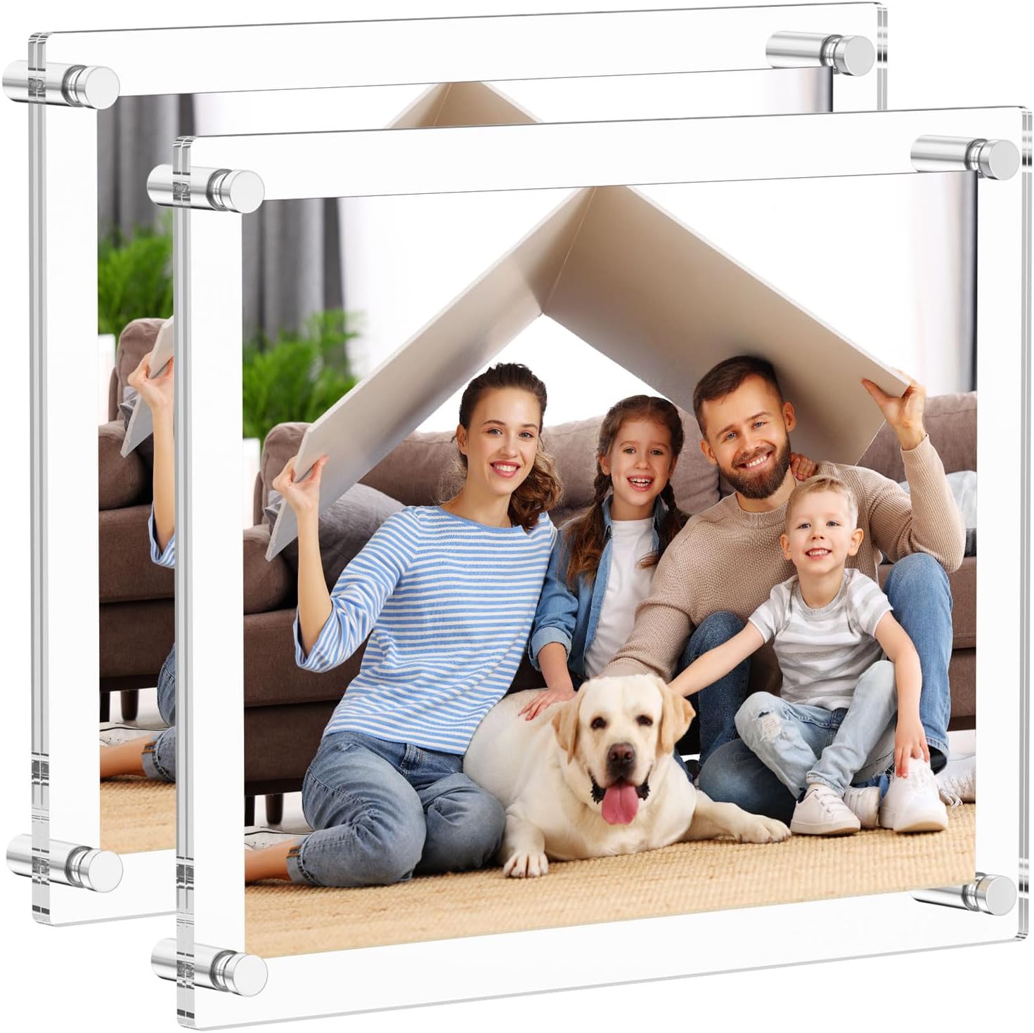 BFRed Acrylic Photo Frame 8X10 in Brackets, Clear Picture