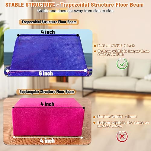 Miniatura 121 de MARFULA Viga de gimnasia plegable de 6 pies, 8 pies y 9 pies, haz de equilibrio de espuma – Extra firme – Cubierta de gamuza – Parte inferior verde