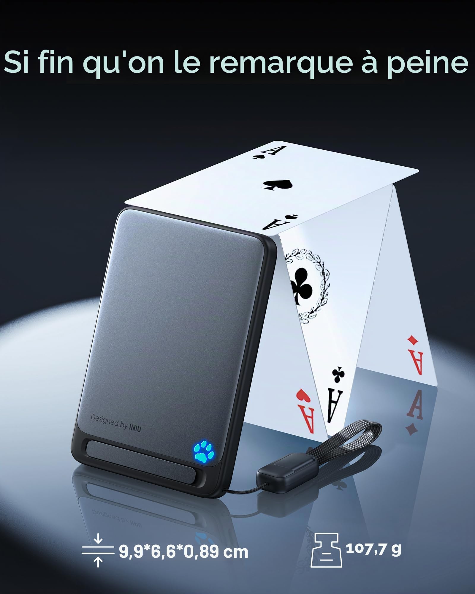 INIU Qi2-Certificat 20W Batterie Externe, 5000mAh Magnetique Power Bank, Charge Rapide Powerbank Travel Essentials, Batterie Portable Mince Compatible avec iPhone 16 15 14 13 12 Pro Max Rose