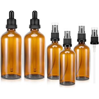 5-piece brown atomiser spray bottle 2 x 100 ml 3 x 50 ml with UV